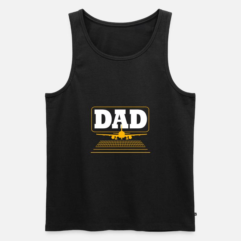 Pilot Flugzeug - Männer Premium Bio Tank Top - Schwarz