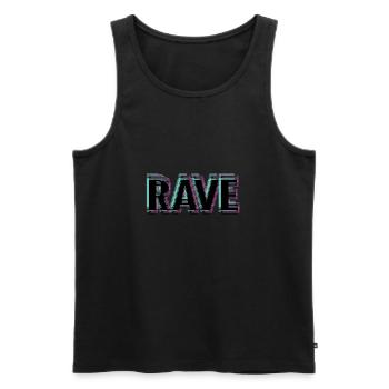 Rave - Männer Premium Bio Tank Top - Schwarz - Vorne - AI Model Male 178 light (178cm)