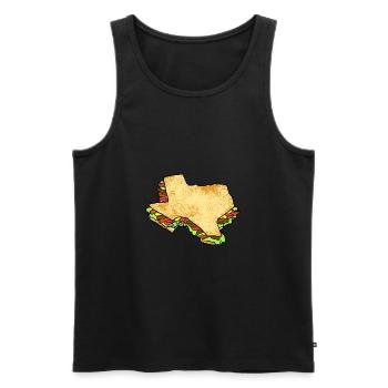 Fajita Map Design pour les amoureux du Texas - Débardeur bio Premium Homme - noir - Devant - AI Model Male 178 light (178cm)