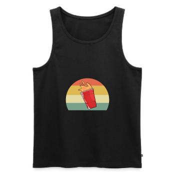 Beer Pong Beer Pong - Men's Premium Organic Tank Top - black - Front - Michal (187cm)