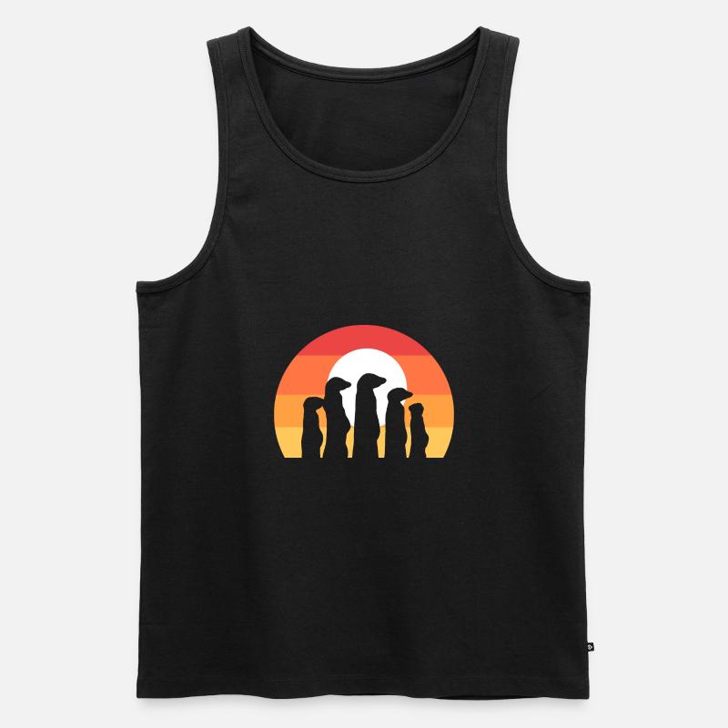 Erdmännchen - Männer Premium Bio Tank Top - Schwarz