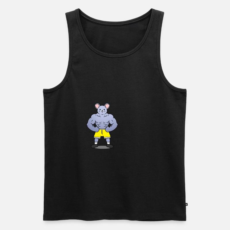 Muskulöse Maus - Männer Premium Bio Tank Top - Schwarz