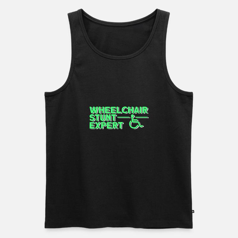 Rollstuhl Rollstuhlfahrer - Männer Premium Bio Tank Top - Schwarz