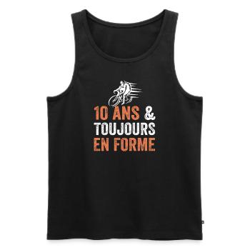 10 Jahre Jubiläum Geschenk Fahrrad - Männer Premium Bio Tank Top - Schwarz - Vorne - Michal (187cm)