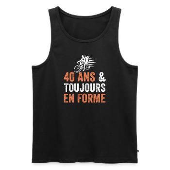 40th anniversary gift Bicycle - Men's Premium Organic Tank Top - black - Front - Michal (187cm)