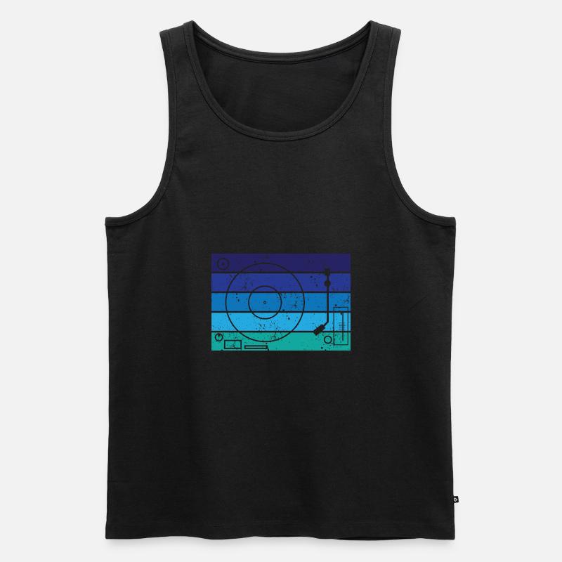 Vinyl - Männer Premium Bio Tank Top - Schwarz