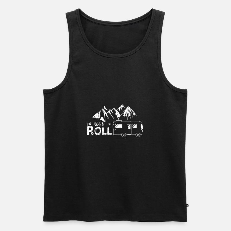 Let's Roll - Camping - Männer Premium Bio Tank Top - Schwarz