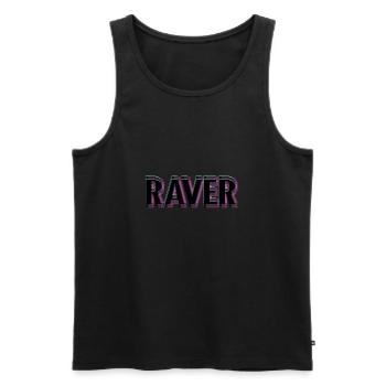 Raver - Männer Premium Bio Tank Top - Schwarz - Vorne - AI Model Male 178 light (178cm)
