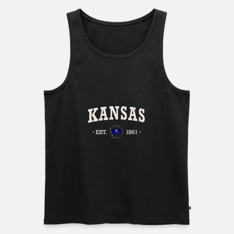 Kansas Est - Männer Premium Bio Tank Top - Schwarz