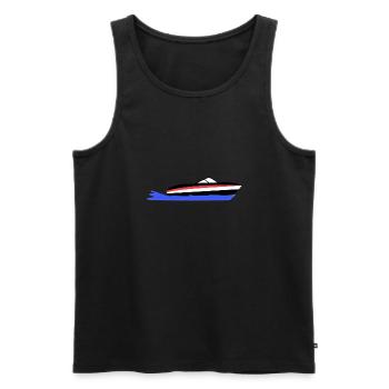 Boot - Männer Premium Bio Tank Top - Schwarz - Vorne - AI Model Male 178 light (178cm)