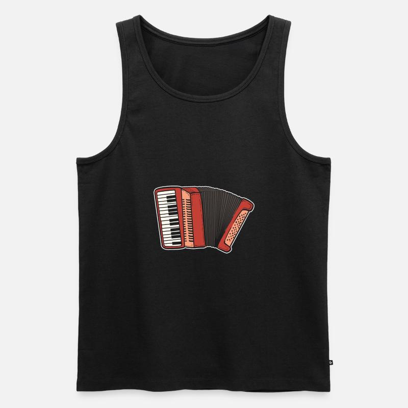 Akkordeon - Männer Premium Bio Tank Top - Schwarz