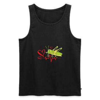 Heuschrecke - Männer Premium Bio Tank Top - Schwarz - Vorne - AI Model Male 178 light (178cm)