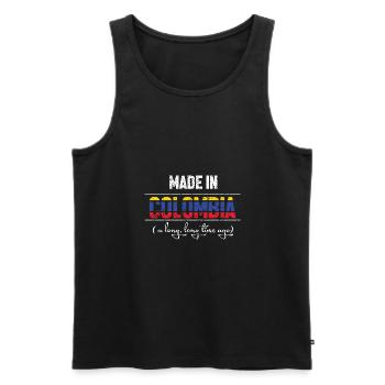 Colombia - Men's Premium Organic Tank Top - black - Front - Michal (187cm)