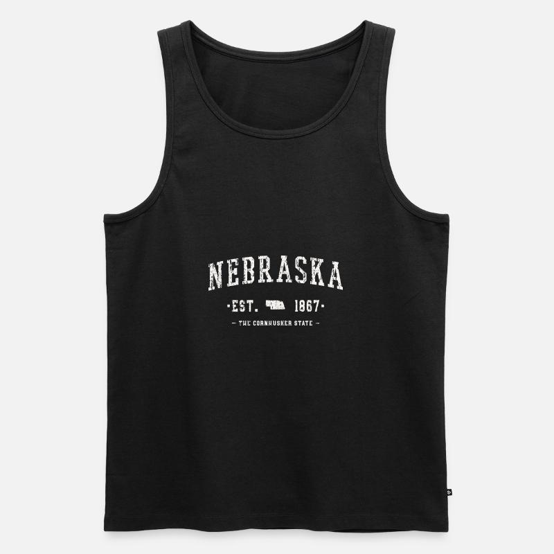 Nebraska State Map - Männer Premium Bio Tank Top - Schwarz