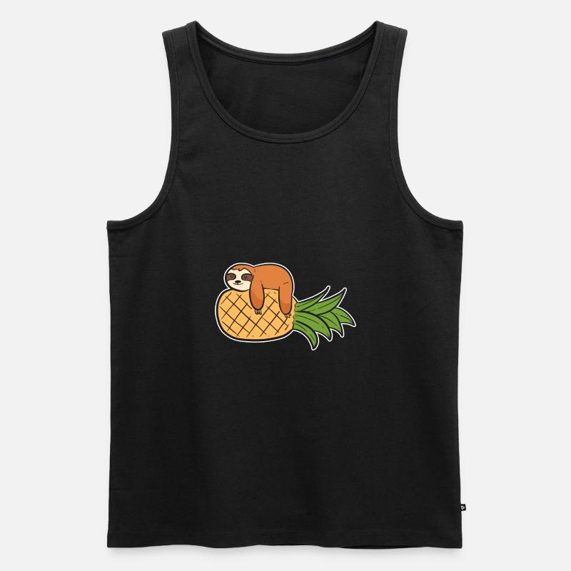 Ananas - Männer Premium Bio Tank Top - Schwarz