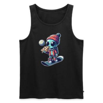 Mignon Comic Alien Snowboard Snowboarder - Débardeur bio Premium Homme - noir - Devant - Michal (187cm)