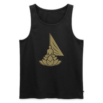 Meditation Segelboot Lotus Innerer Frieden - Männer Premium Bio Tank Top - Schwarz - Vorne - AI Model Male 178 light (178cm)