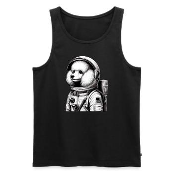 Poodle Astronaut in Space Awe - Men's Premium Organic Tank Top - black - Front - AI Model Male 178 light (178cm)