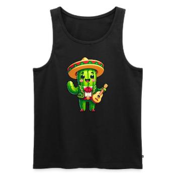 Cinco de Mayo Cactus Mariachi Guitariste - Débardeur bio Premium Homme - noir - Devant - Michal (187cm)