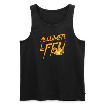 Allumer le feu - Débardeur bio Premium Homme - noir - Devant - AI Model Male 178 light (178cm)