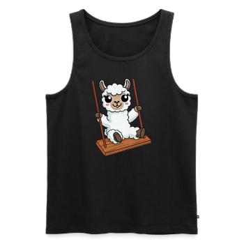 Niedliches Schaf Lamm Schaukeln Spielplatz Cartoon - Männer Premium Bio Tank Top - Schwarz - Vorne - Michal (187cm)