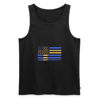 Schweden Schwedisch - Männer Premium Bio Tank Top - Schwarz - Vorne - AI Model Male 178 light (178cm)