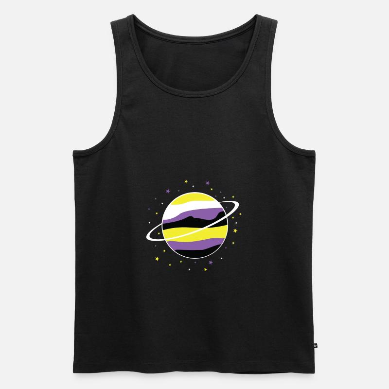 Nonbinary Planet Nonbinary Pride - Men's Premium Organic Tank Top - black