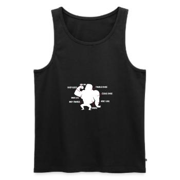 Jiu Jitsu Autodéfense - Débardeur bio Premium Homme - noir - Devant - AI Model Male 178 light (178cm)
