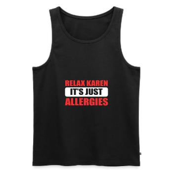 Karen - Men's Premium Organic Tank Top - black - Front - Michal (187cm)