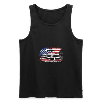 Pontonboot Boot Boote - Männer Premium Bio Tank Top - Schwarz - Vorne - AI Model Male 178 light (178cm)