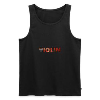 Lettrage de violon | Orchestre de musique violon violon - Débardeur bio Premium Homme - noir - Devant - Michal (187cm)