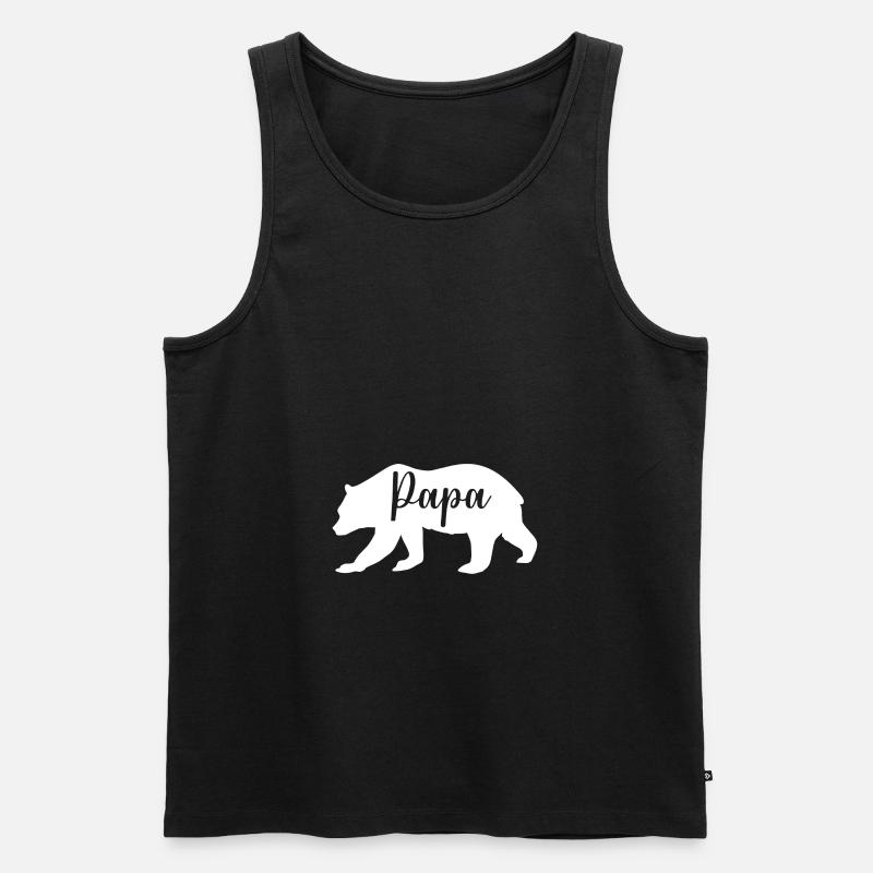 Papa Bear - Männer Premium Bio Tank Top - Schwarz