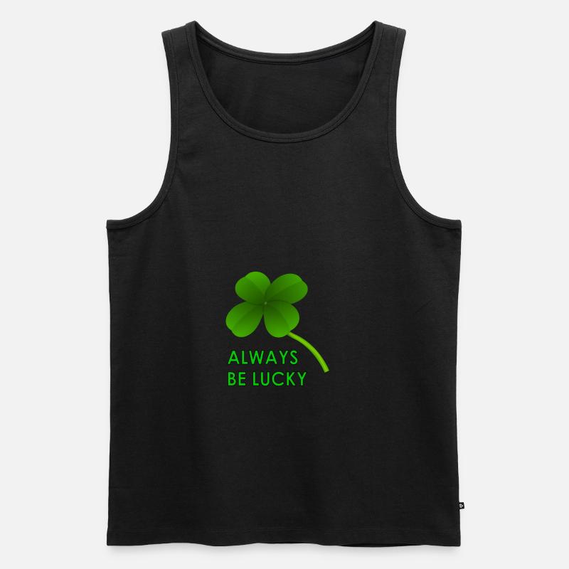always be lucky - Männer Premium Bio Tank Top - Schwarz