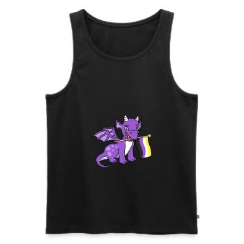 Nonbinary Pride Dragon Nonbinary Pride - Men's Premium Organic Tank Top - black - Front - AI Model Male 178 light (178cm)