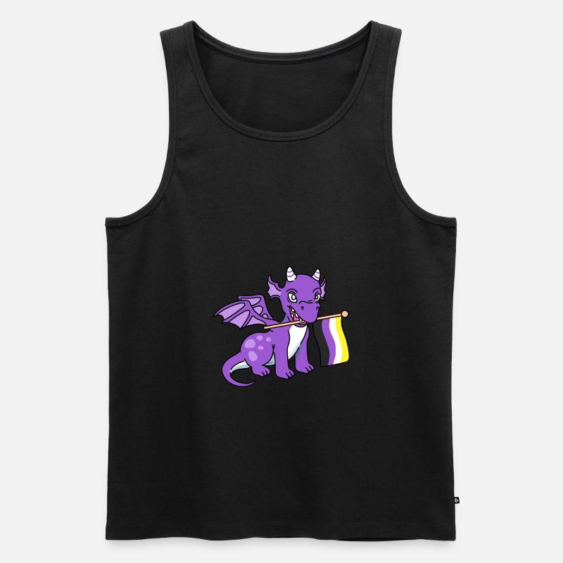 Nonbinary Pride Dragon Nonbinary Pride - Men's Premium Organic Tank Top - black