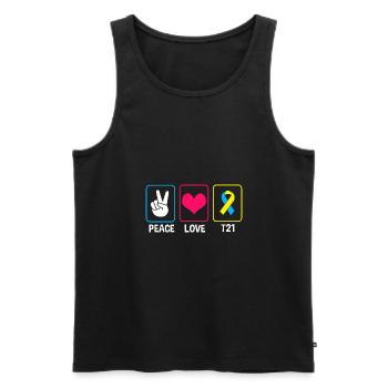 Down Syndrom - Männer Premium Bio Tank Top - Schwarz - Vorne - AI Model Male 178 light (178cm)