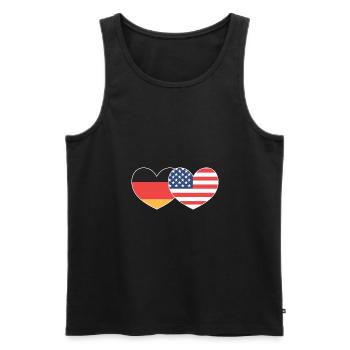 American German - Men's Premium Organic Tank Top - black - Front - AI Model Male 178 light (178cm)