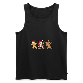 Gingerbread Man Gingerbread Heart Gingerbread Snacking - Men's Premium Organic Tank Top - black - Front - AI Model Male 178 light (178cm)