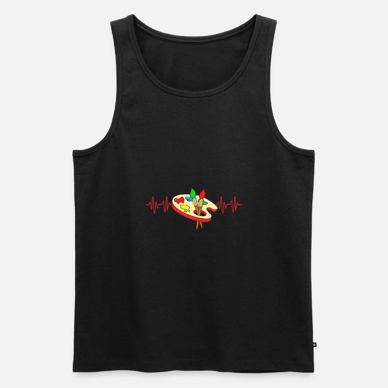Maler Herzschlag - Männer Premium Bio Tank Top - Schwarz