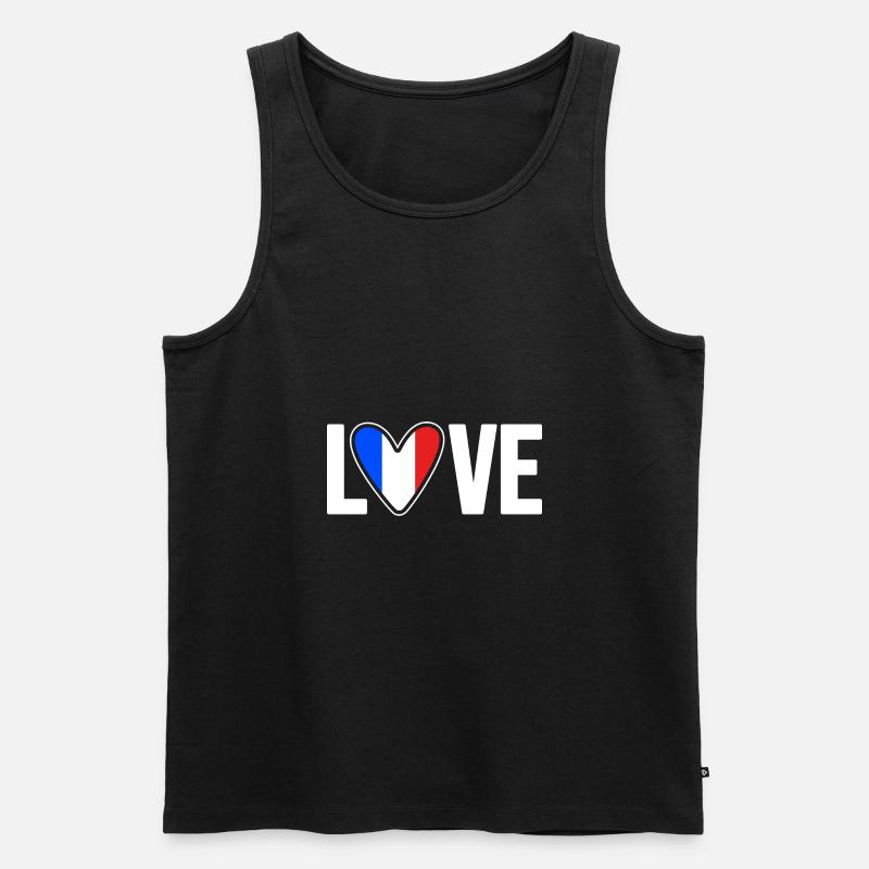 Frankreich - Männer Premium Bio Tank Top - Schwarz