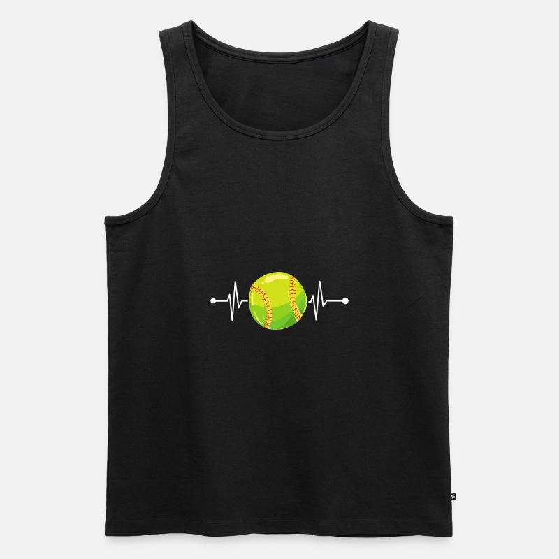 Softball Softball-Spieler - Männer Premium Bio Tank Top - Schwarz