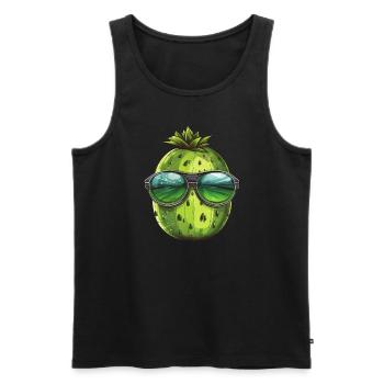 Coole Wassermelone - Design mit Sonnenbrille - Männer Premium Bio Tank Top - Schwarz - Vorne - Michal (187cm)