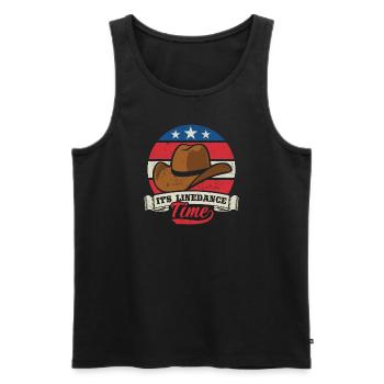 Line Dance Linedancing USA Country Fan - Gift - Men's Premium Organic Tank Top - black - Front - AI Model Male 178 light (178cm)