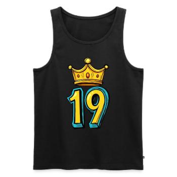 19 Couronne de chiffres - Débardeur bio Premium Homme - noir - Devant - Michal (187cm)