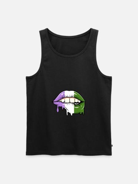 Dripping Genderqueer Lips Genderqueer - Men's Premium Organic Tank Top - black