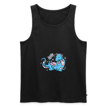 Trans Pride Dragon - Men's Premium Organic Tank Top - black - Front - AI Model Male 178 light (178cm)