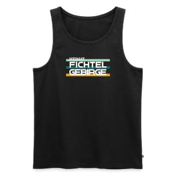 Heimat Fichtelgebirge retro - Männer Premium Bio Tank Top - Schwarz - Vorne - AI Model Male 178 light (178cm)
