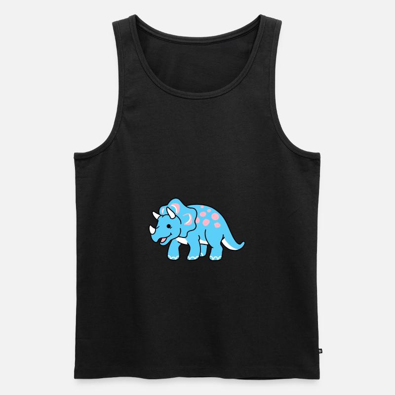 Trans Pride Triceratops - Männer Premium Bio Tank Top - Schwarz
