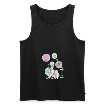 skeleto - Männer Premium Bio Tank Top - Schwarz - Vorne - AI Model Male 178 light (178cm)