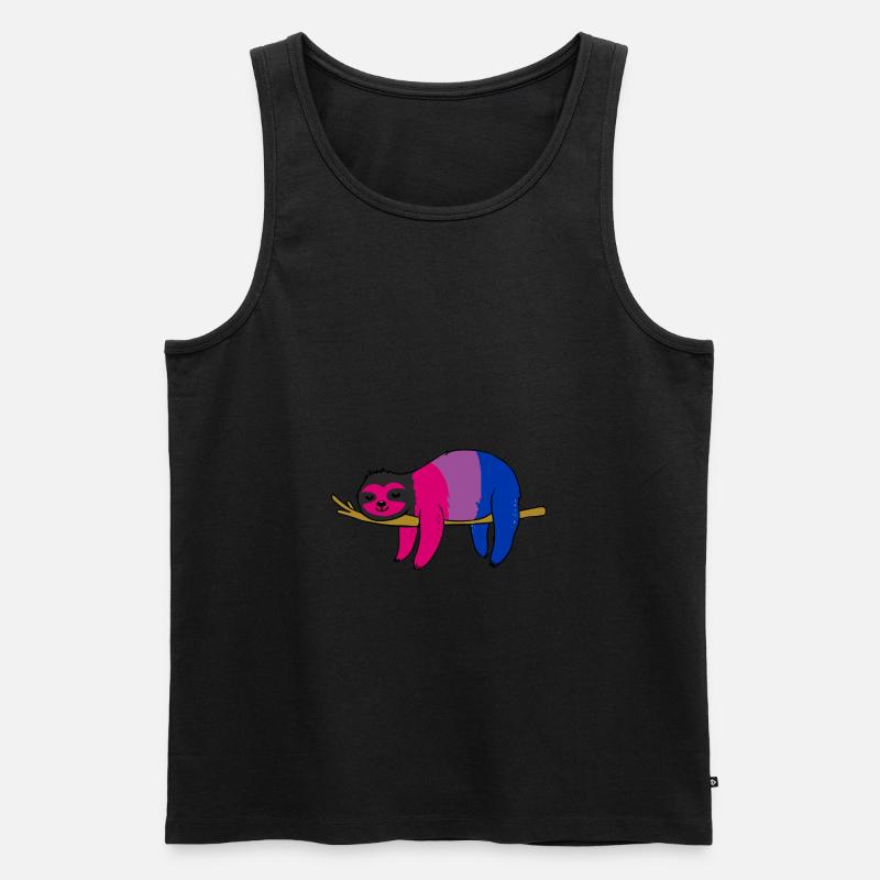 Bisexual Pride Faultier - Männer Premium Bio Tank Top - Schwarz